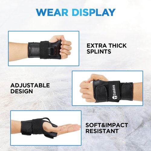 Tanden Wrist Guards for Skating Protective Gear Adult and Kids Wrist Guards for Roller Skating Snowboarding Ski Skateboard Wrist Guards