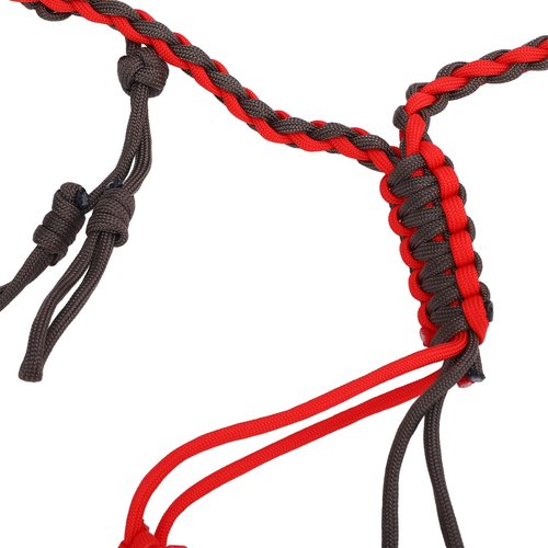 Drfeify Portable Braided Paracord Duck Call Lanyard with Loops, Great for Outdoor Games, Duck Whistle, Goose Calls and Game Carrier (Red)