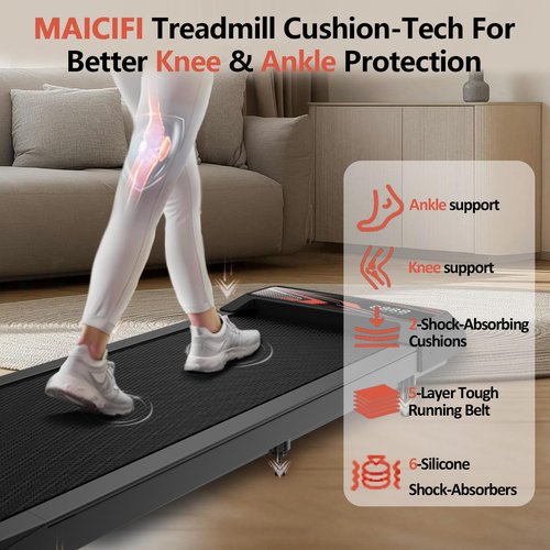 Under Desk Treadmill, 2.5 HP 265 Lbs Low Noise Walking Pad Treadmill LED Display with Remote Control Walking Jogging Running Machine, Incline Treadmills for Home and Office