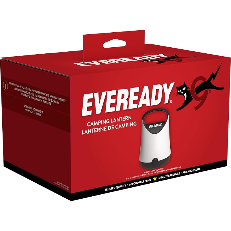 Eveready GPAL411 2-Pack Compact LED Lanterns, Black — 250 Lumen, 50H Run Time