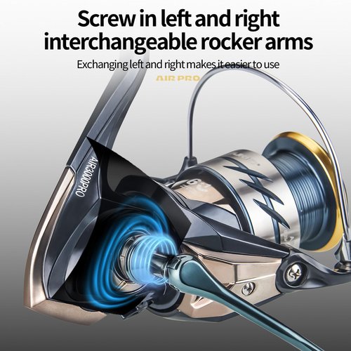 Lightweight Saltwater Spinning Reel for Multi-Water Lure Fishing, Carbon Fiber Body, Waterproof Seals, Anti-Tangle tech, Smooth Casting, Left-Right Interchangeable Handle (Air3000Pro)