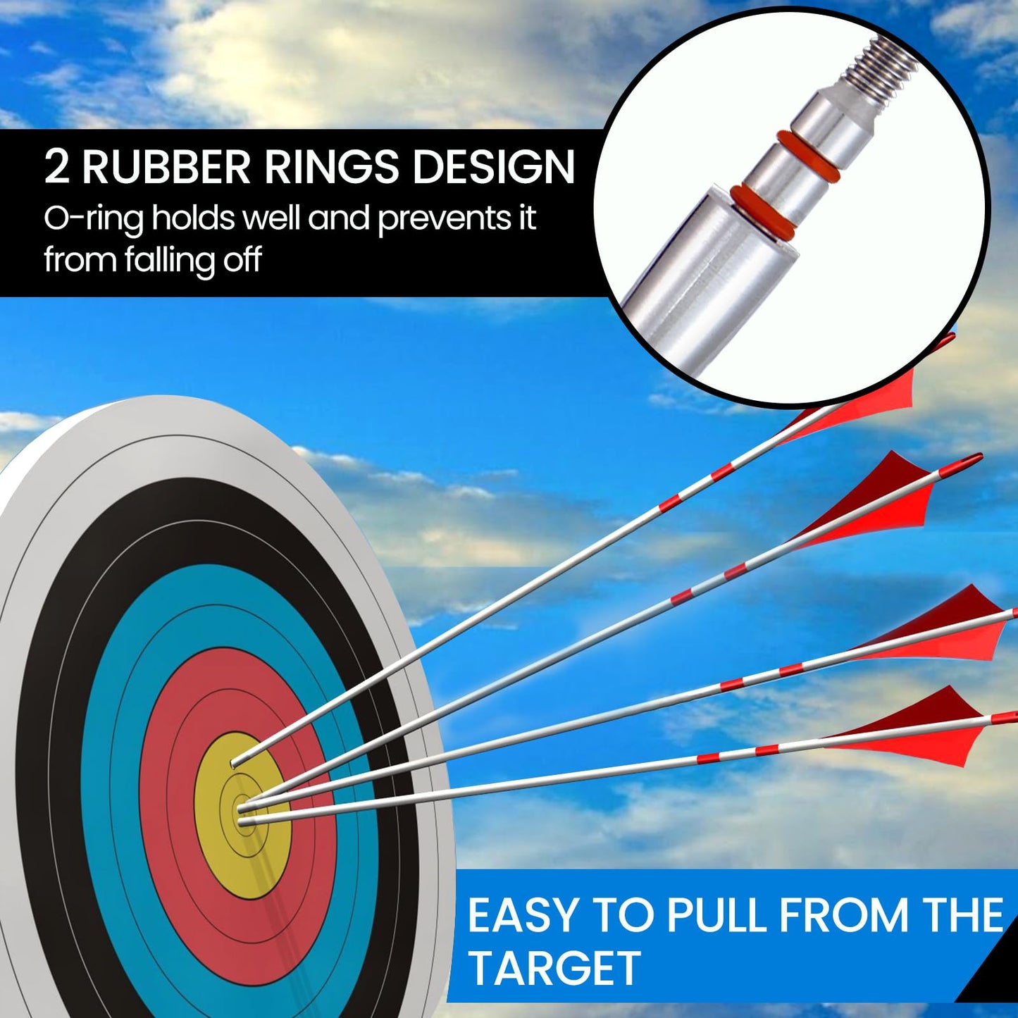 JGSDD 12pcs Archery Field Points, 100/125/150/300 Grain Field Points, Screw-in Archery Field Broadheads for Recurve, Compound Bow Crossbow, Archery Target Crossbow Practice Tip (19/64-125grain)
