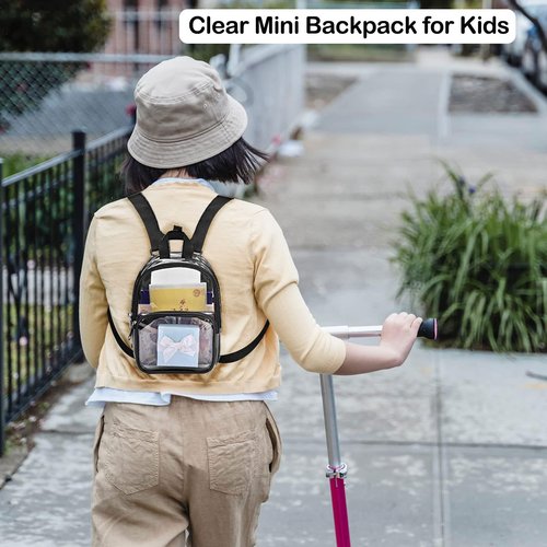 USPECLARE Clear Mini Backpack Stadium Approved for Girls, for Concert, Festival, Sport Events&Daily Use