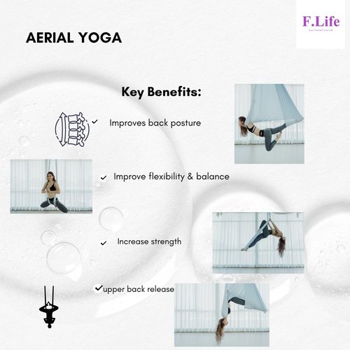 F.Life Aerial Yoga Hammock kit Include Daisy Chain,Carabiner and Pose Guide (Blackish Green)