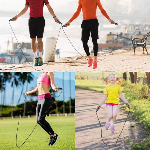 Jump Rope, Rapid Weighted Jumping Rope Cable for Women, Men, Adjustable Steel Jump Rope Workout with Foam Handles for Fitness, Home Exercise & Slim Body