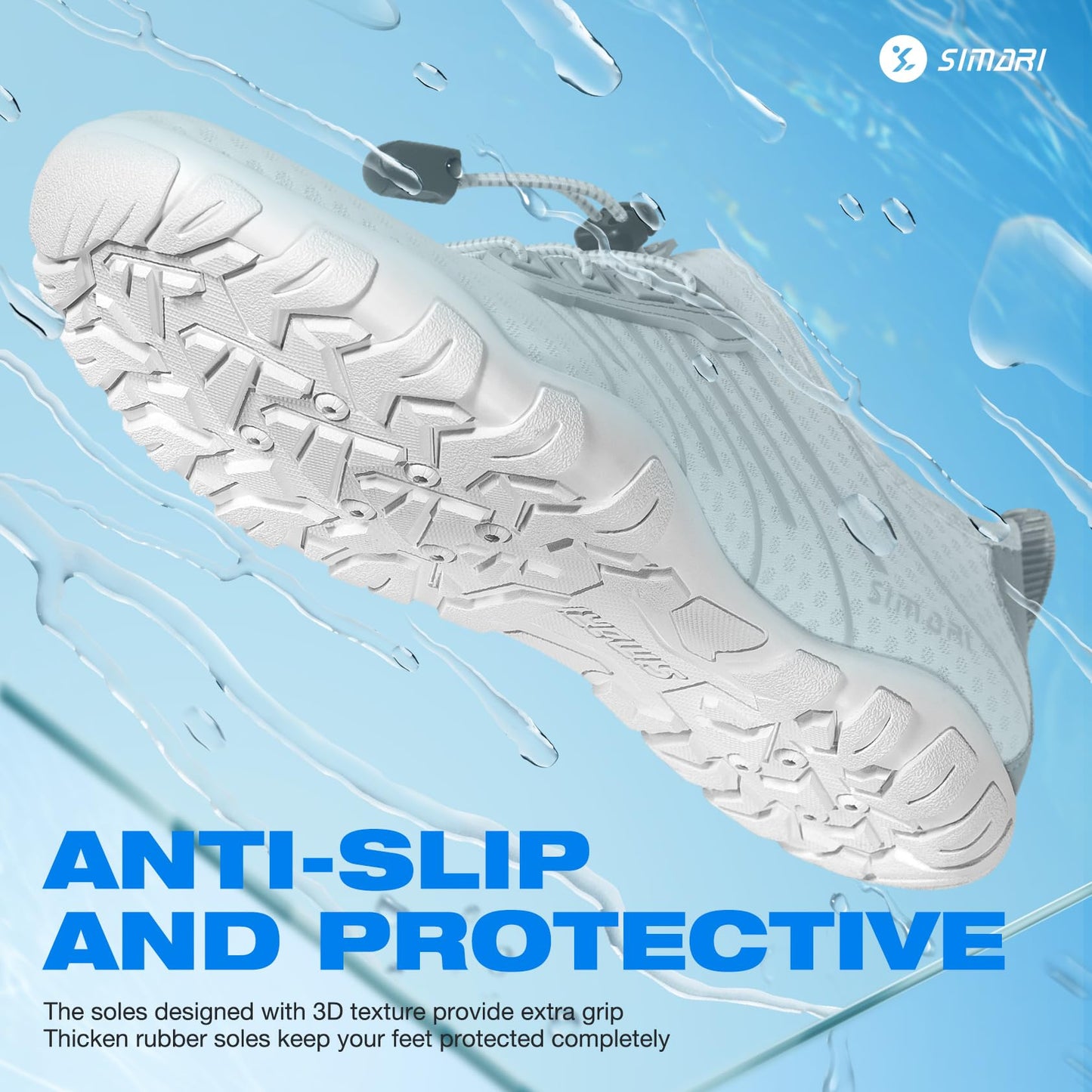 SIMARI Water Shoes for Women Men - Barefoot Quick-Dry Aqua Socks | Lightweight Swim Shoes for Surfing, Swimming, Beach Sports, Kayaking, Diving | Non-Slip Design