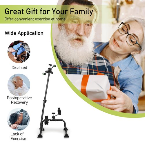 duwiikab Adjustable Exercise Bike for Seniors, Hand Arm Leg Knee Peddler Fitness Equipment for Seniors, Arm Bike for Physical Therapy Table Top, Sitting Bike Pedal Exerciser for Total Body Workout Bl