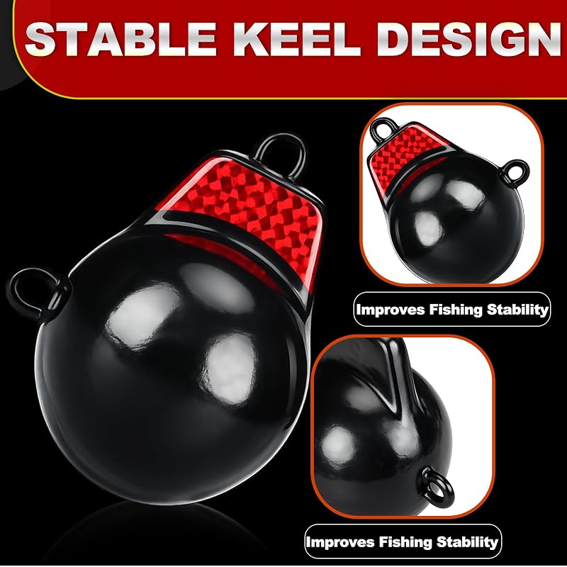 8 lb Downrigger Ball Weight with Keel — Cast Iron, Vinyl-Coated for Smooth Trolling (Variation: 1+8 lb)