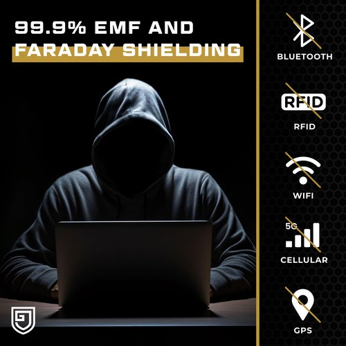 Gardava Faraday Bag, Military Grade Shield Bag, Waterproof EMP Cage, Dry Bag for Laptops & Phones, Go Dark Large Faraday Bags