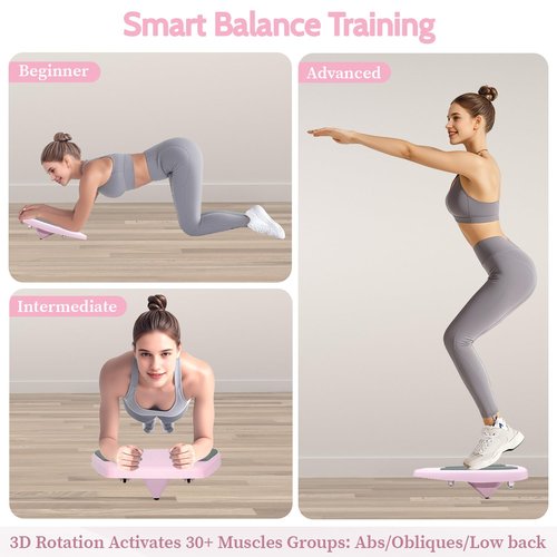 Pilates Reformer Set, Pilates Board, Multi-Purpose Foldable Pilate Reformer Board for Home, 6 in 1 Pilate Sliding Board for Women and Men (Pink, 38.6 x 12 in)