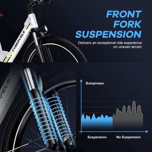 Cybervelo 1000 Peak Electric Bike for Adults,up 80 Miles Removable Battery Ebike, 26" Electric Mountain E Bike with 7-Speed,Adult Electric Bicycles for Commute Beach Snow