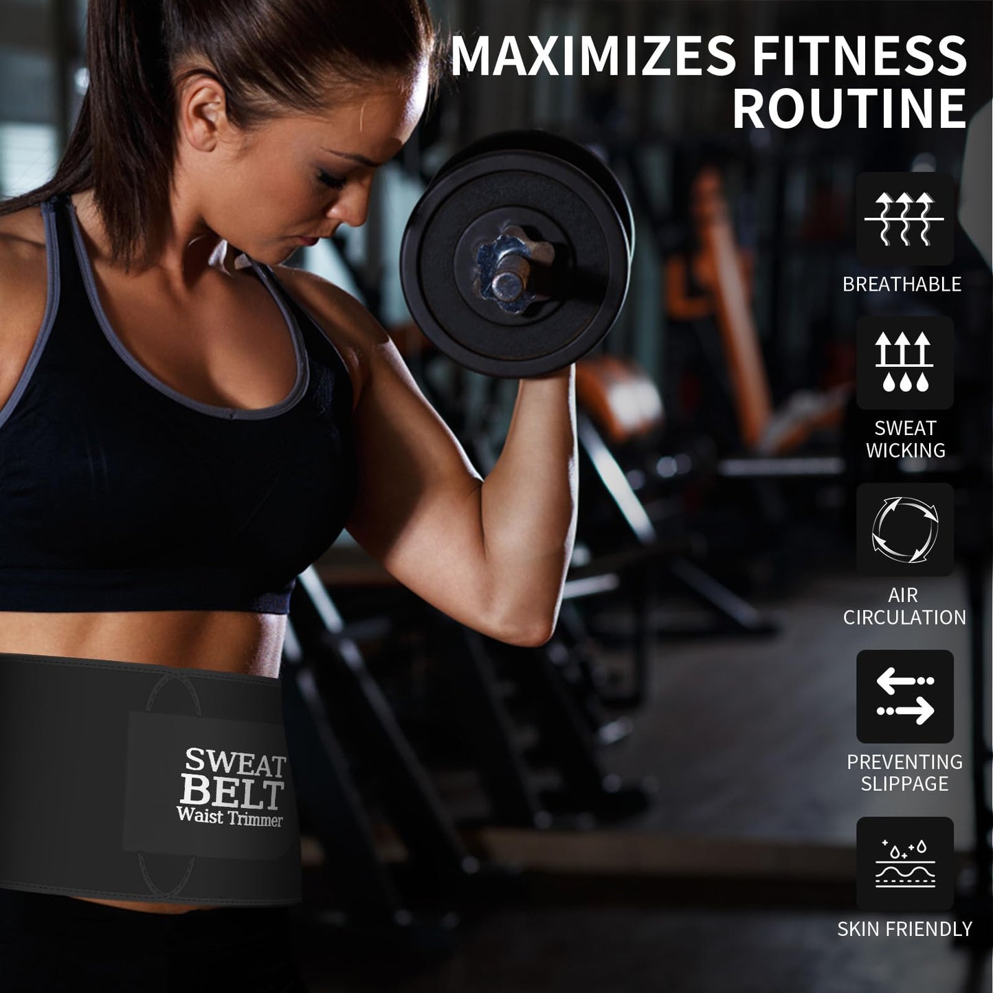 ZPP Waist Trainer for Women and Men, Neoprene Sweat Band Waist Trimmer Belt Stomach Wrap for Workout Black/White