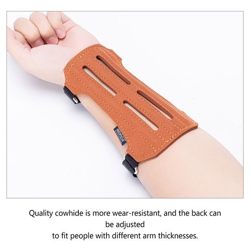 Prespollw Archery Arm Guard – Breathable & Durable Forearm Protector with Adjustable Straps for Archery, Hunting & Outdoor Sports (Brown)