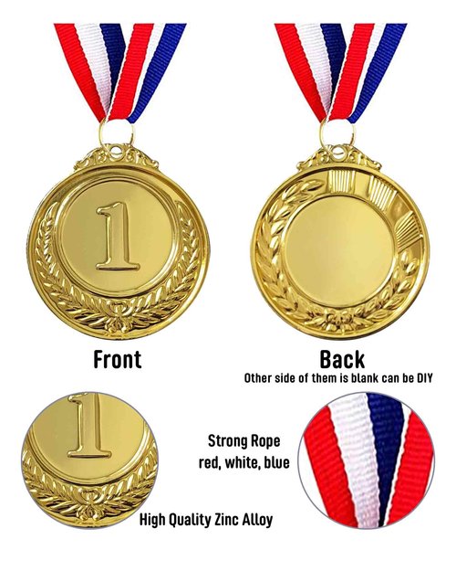 Jauisus 3 Pcs Gold Silver Bronze Medals 1st 2nd 3rd Place Award Medals for Awards, Olympic Style Winner Awards for Sports, Party, Tournaments, Prizes, Competitions (Metal, 2.55 Inch)