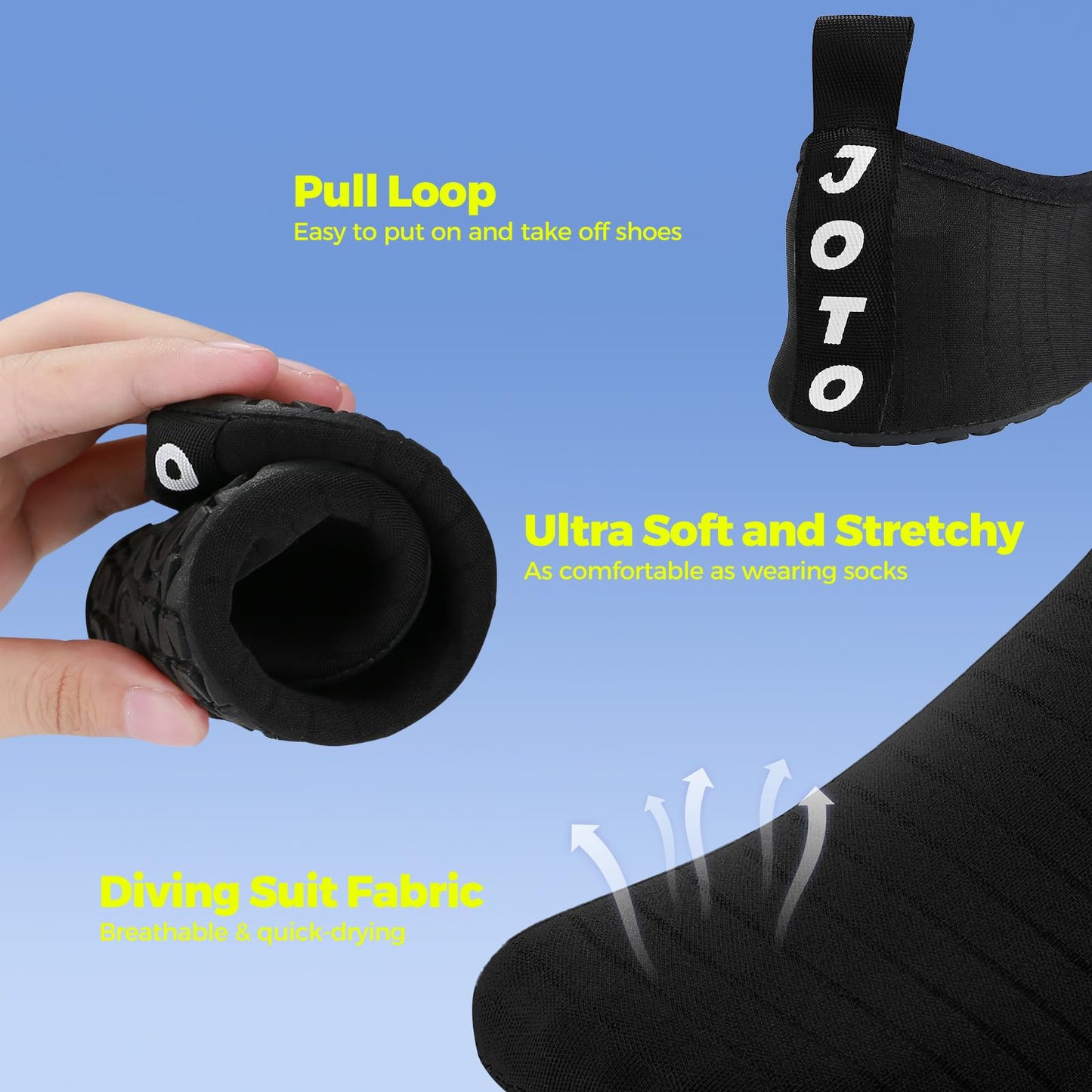 JOTO Water Shoes for Women Men Quick-Dry Breathable Aqua Socks Flexible Non-slip Rubber Sole lightweight Barefoot Aqua Water Socks for Swim Beach Yoga Exercise Pool Camping Snorkeling Surfing Kayaking