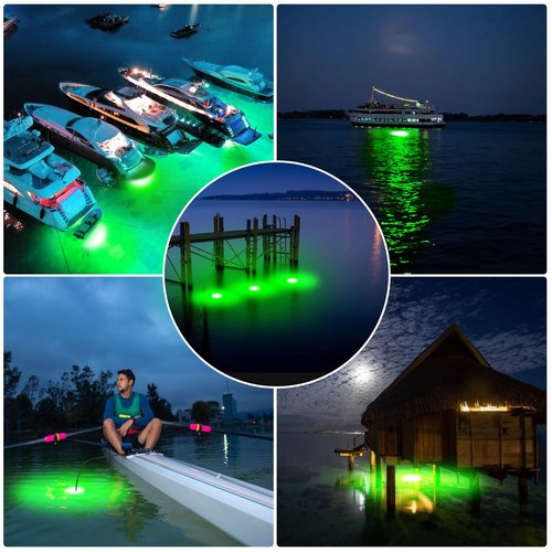 Underwater Fishing Light Compatible for Milwaukee 18V Battery，LED Green Light for IP68 1300 Lumens Fish Attracting, Night Fishing for Docks Boats or Kayaks(no Battery)