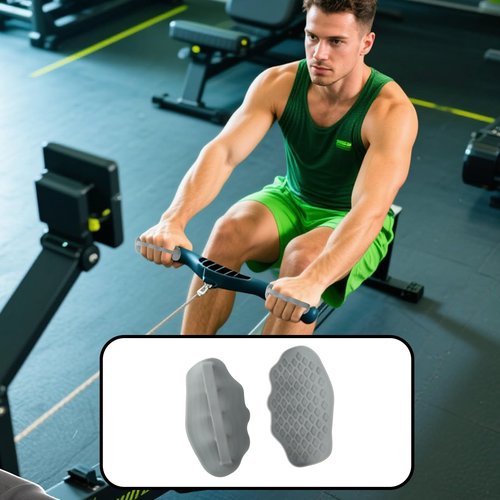 lasuroa 2pcs Weight Lifting Grips, Anti-Slip Silicone Gym Grips for Men & Women Sweat-Resistant Hand Protection for Deadlifts Pull-Ups Dumbbells Barbell Workouts (Gray)