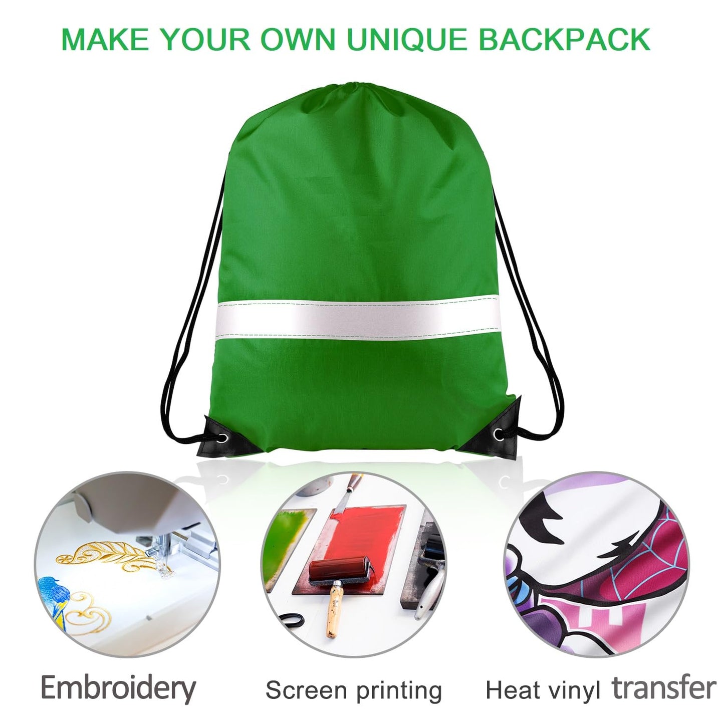 KUUQA 22 Pcs Drawstring Backpack Bag Bulk Reflective Backpack String Bags Cinch Sack Backpack for Team Yoga Sport Gym Traveling (11 Colors)
