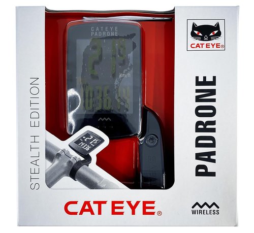 CATEYE Padrone Wireless Bike Computer – Oversized Display Cyclocomputer, Wireless Speedometer & Odometer, FlexTight™ Mount, Auto Start/Stop, Programmable Odometer
