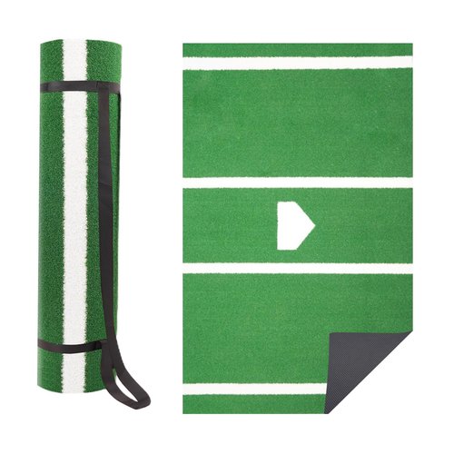 Baseball Batting Mat 6'x4' Anti-Fade Baseball Hitting Mat Softball Training Matt with Home Plate Batters Box Turf Mat Outdoor Indoor Batting Stance Practice Matt, Green