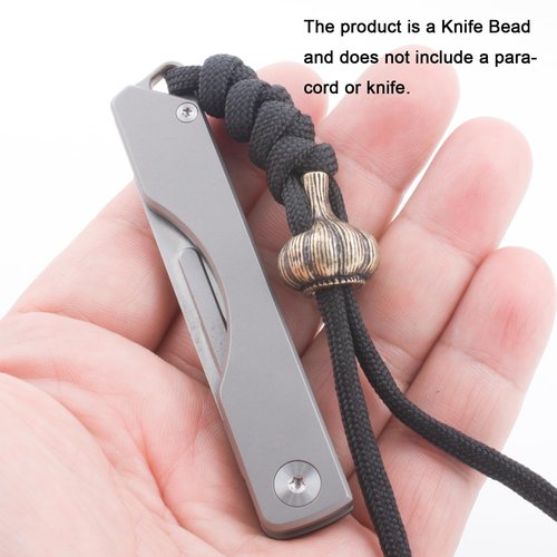 FLAMEDUKE Knife Lanyard Beads - Hand-Cast Pure Copper Paracord Beads for Knives 0.24" Hole Fits 550 Cord & Tactical Gear Knife Bead for EDC Survival & Men’s Gifts (FD-09S)