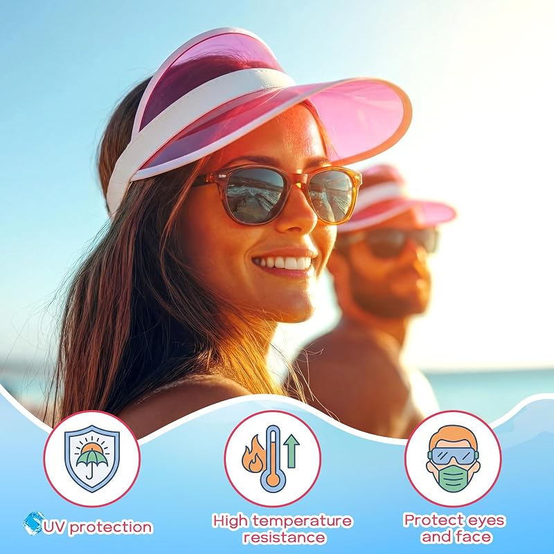 Tarpop Poker Visors Hats - Pink (5-Pack) Adjustable Sun Visor