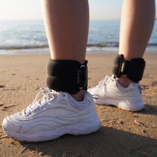 AceSpear Ankle Weights Sets for Men Women Kids 1lb 2lb 3lb 4lb 5lb Leg Weights Arm Wrist Weights Gym for Foot Exercise Training Workout Walking Jogging Yoga (Black, 2 lbs x 2)
