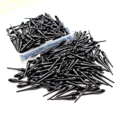 ROOBEEO 2BA Thread Plastic Tip Dart Points 300 Pack Soft Dart Tips Replacement Dart Accessories-Black