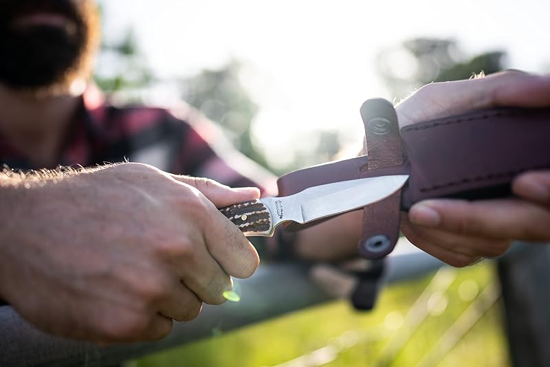 Uncle Henry 301UH Next Gen 6.5in High Carbon Stainless Fixed Blade Knife with 3.25in Blade, Staglon Handle, 6.5in Overall – Outdoor Survival