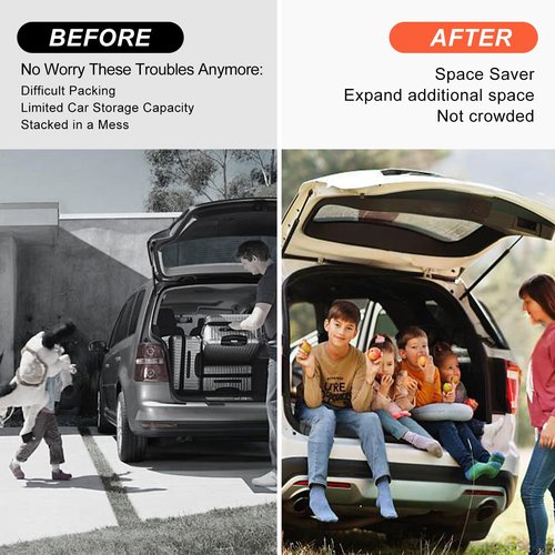 Car Rooftop Cargo Carrier Roof Bag Waterproof for All Top of Vehicle with/Without Rack Includes Topper Anti-Slip Mat + Reinforced Straps + 64Door Hooks + Luggage Lock ﻿
