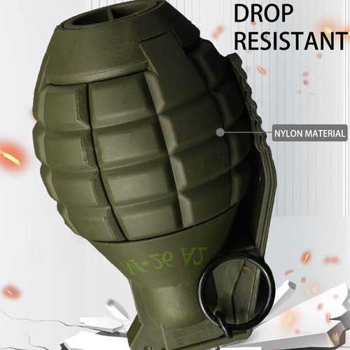 Disratw M26A2 Airsoft Grenade Toys 2pcs Tactical Grenade Plastic CS Battle Game Toy Hand Grenades Pull Ring Toys Role Play Model Prop for Age 14+ (Green)