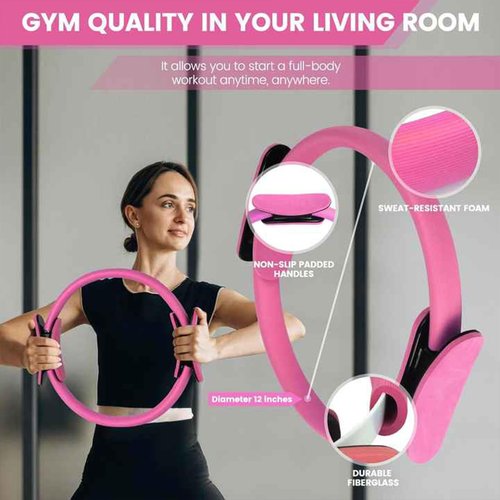 Pilates Essentials Kit for Women Set of 13-13-Piece Home Pilates Equipment Set, Includes Pilates Ring, Resistance Bands, Yoga Ball - Accessories for Home Fitness Workouts & Beginners (Purple)