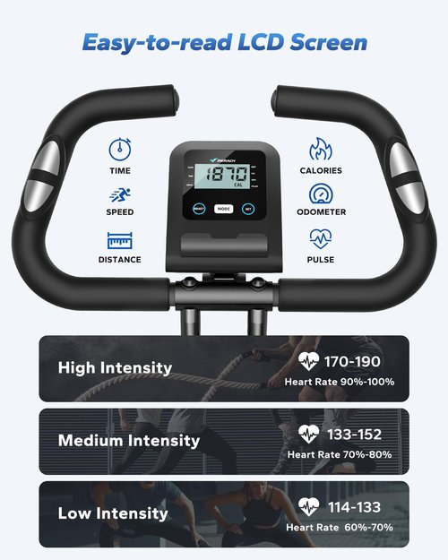 MERACH Folding Exercise Bike, Foldable Stationary Bikes for Home, 4 in 1 Upright Indoor Cycling Bike with 16-Level Magnetic Resistance, 300LBS Capacity X Bike with Exclusive APP