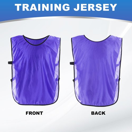 MECCANIXITY Training Vest 27 x 18 Inch Soccer Sports Team Practice Jersey for Adult Youth Teen Basketball Football (Purple, Pack of 12)