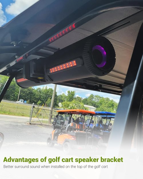 EXODIOS Golf Cart Speaker Bar T-Bracket, Compatible with SE18, SE26, SEB26, SEDS32 Soundbars, Adjustable Metal Speaker Bracket Mounts to Golf Cart Roof
