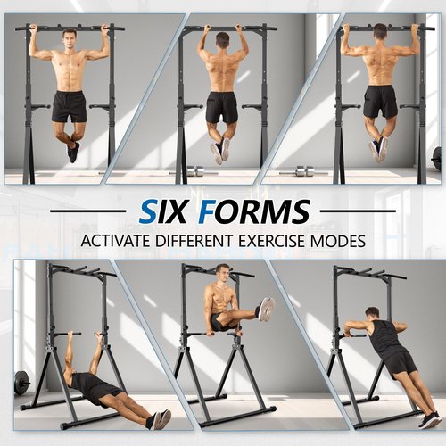 STACOO Foldable Pull Up Bar Pull Up Station,Power Tower with Triangular Structure, Multi-Functional Dip Station for Home Gym 300LB