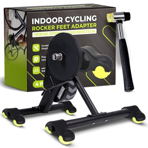 4 Pack Rocker Feet Adapters for Indoor Bike Cycling with Tennis Balls, Thick Injection-Molded Accessory for Bicycle Smart Trainers to Makes Your Indoor Riding More Comfortable (Adapters - 8 Balls)