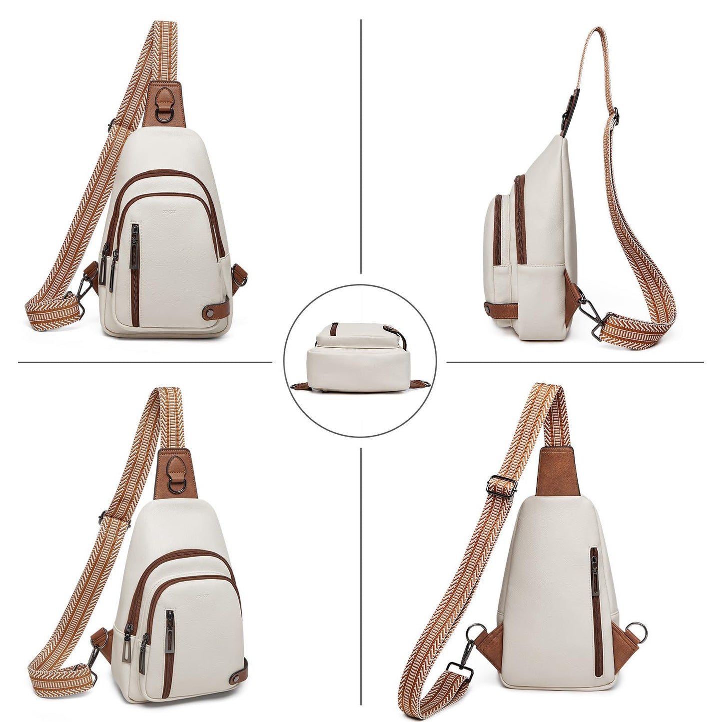 TFKGS Sling Bag Crossbody Bags for Women Fanny Packs Cross Body Bag for Woman Large Sling Backpack Purses Handbags Travel Beige Brown