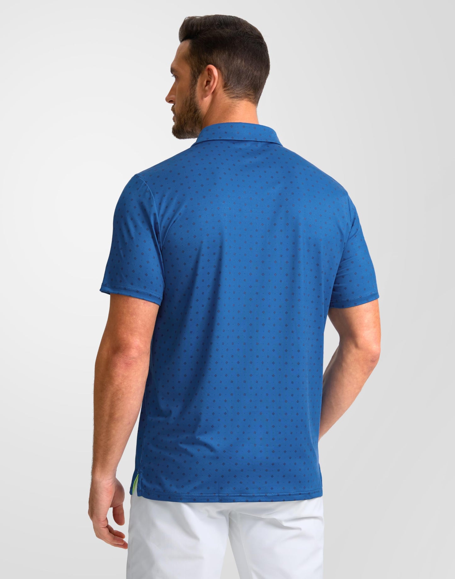 Obla Mens Golf Polo Shirts Short Sleeve Dry Fit Performance Moisture Wicking Casual Print Collared Golf Shirts for Men(Blue Circle_XXXL)