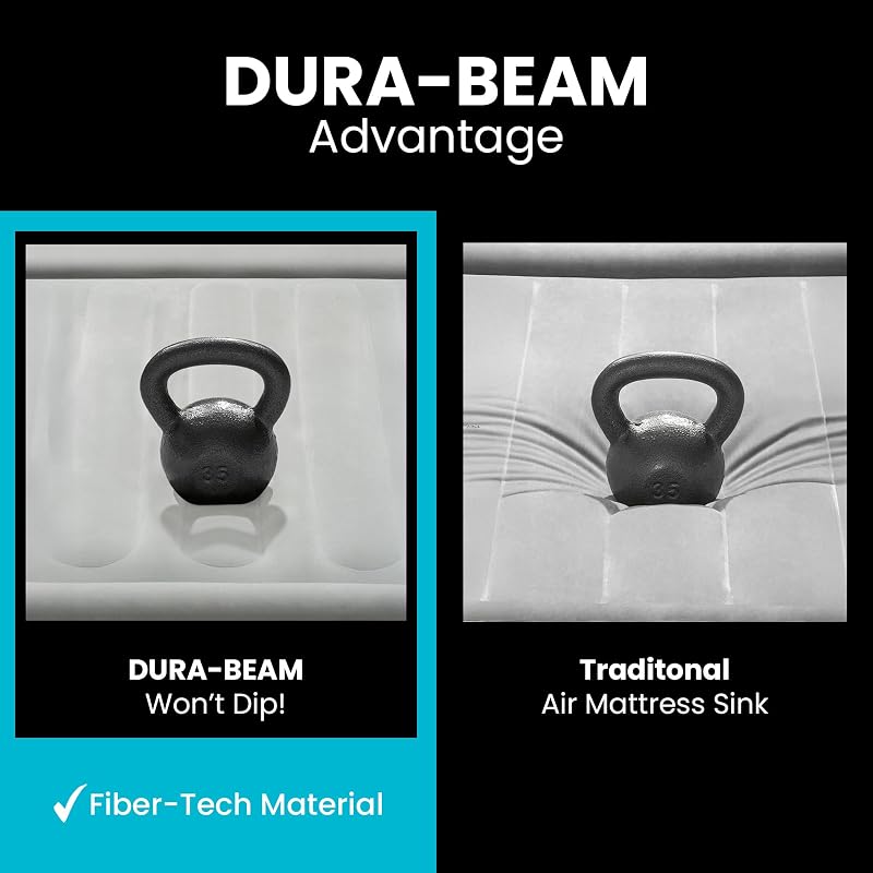 Intex Dura-Beam Downy 10" Queen Air Mattress with Built-In Foot Pump - Variation 1+Queen