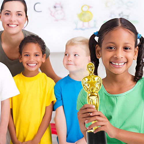 DODILUYI Gold Star Award Trophies 12 Pack 6 Inch Plastic Golden Statue Award for Party Decorations, Party Prize, Game Prize, Party Favors, School Award and Appreciation Gifts