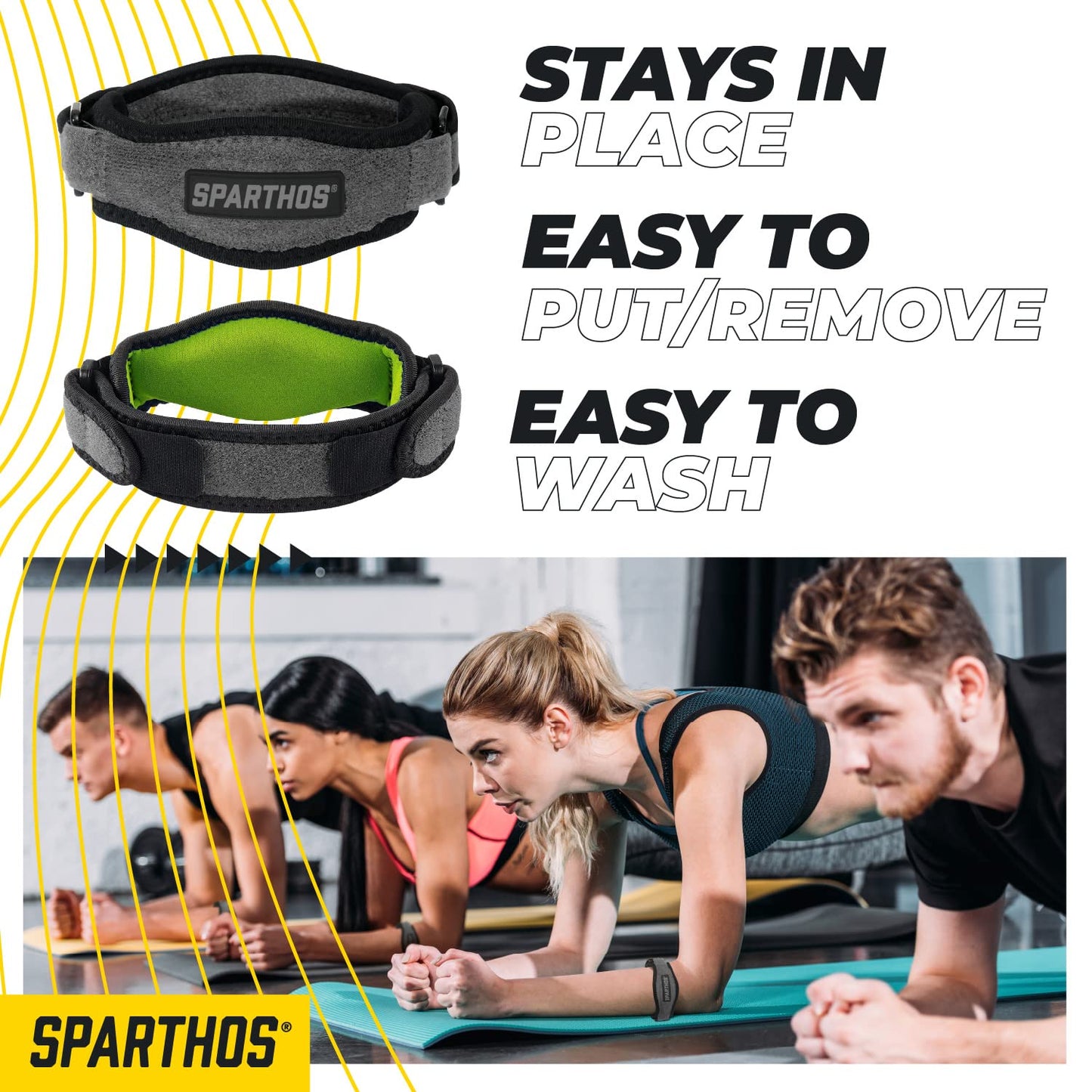 Sparthos Tennis Elbow Brace (Pack of 2) - For Tendonitis, Forearm Pain, Golf Elbow Support - Arm Strap Band with Gel Compression Pad - for Men and Women
