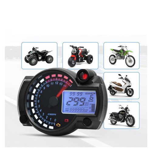 KNVBGG Speedometer Odometer Meter Universal Digital Motorcycle Odometer Speedometer 12V Motorcycle Instrument Universal Speedometer 7 Colors Auto Dashboardd