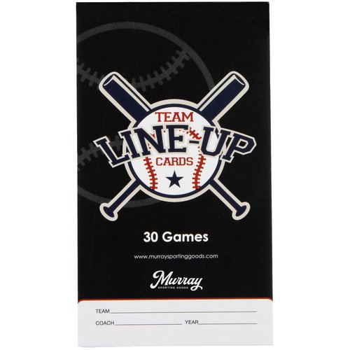 Murray Sporting Goods Baseball/Softball Lineup Cards - 30 Games with 16 Player Roster Lineup Sheet (4-Part Carbon Copies)