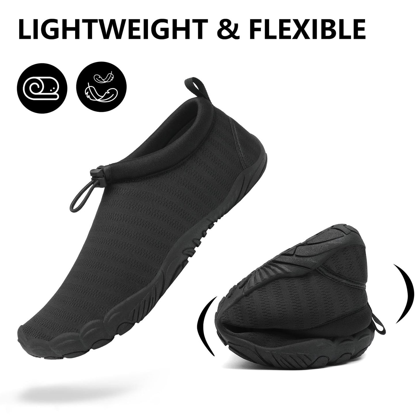 Mishansha Womens Mens Water Shoes Quick-Dry Wide Toe Barefoot Shoes