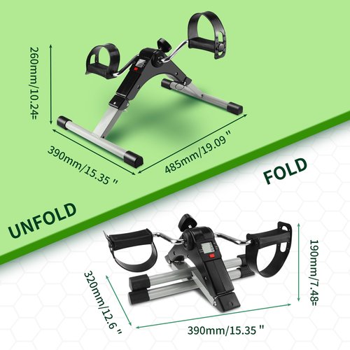 Under Desk Bike Pedal Exerciser with Interchangeable Suction Cups Mini Exercise Bike for Arms Legs Adjustable Resistance LCD Display Foldable Desk Cycling Equipment for Office Home Anti-Slip