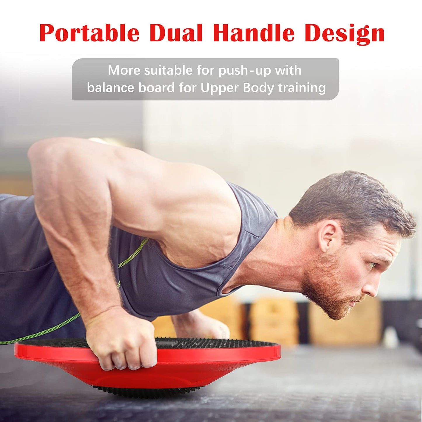 NALANDA Wobble Balance Board, Core Trainer for Balance Training and Exercising, Healthy Material Non-Skid TPE Bump Surface, Stability Board for Kids and Adults Black