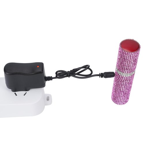 Lipstick Stun Guns Self-Defense with LED Flashlight,Covered in Diamonds,Rechargeable Mini Stun Gun with Keychain for Woman,Essential for Personal Self-Protection
