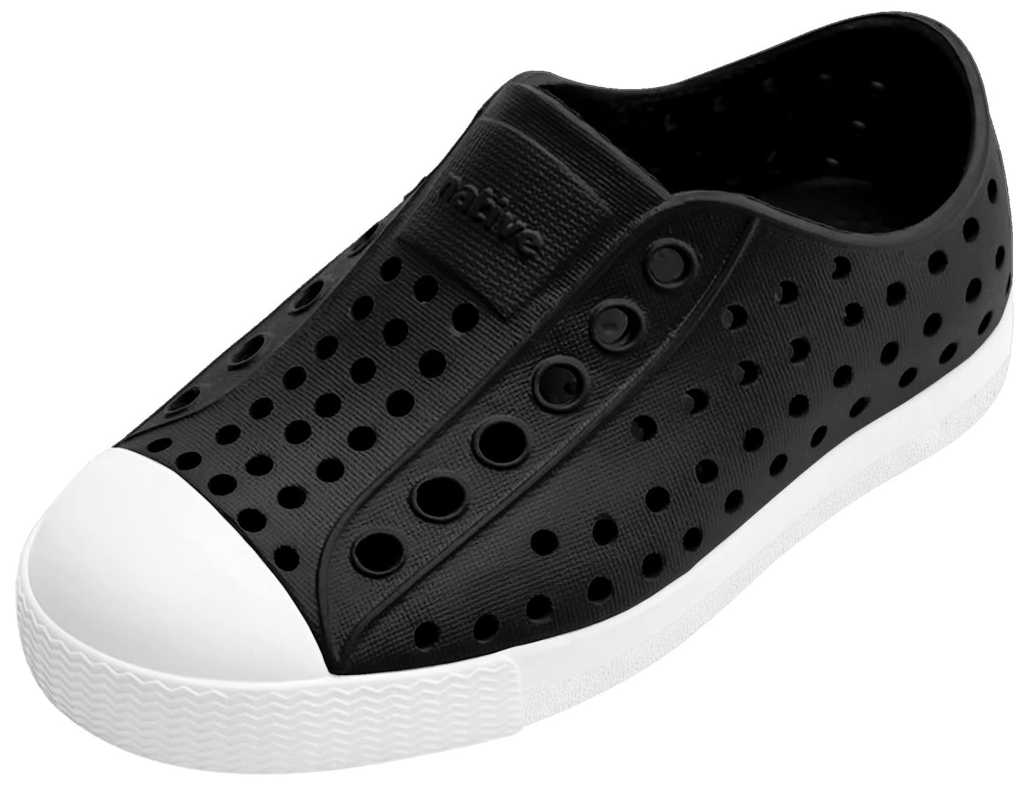 Native Shoes Unisex-Kids Jefferson Sneakers, Jiffy Black/Shell White, 7 Toddler