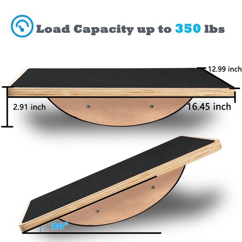 Balance Board Wobble Board Balance Boards for Adults Anti-Slip Wooden Balance Board for Physical Therapy & Core Strength, Ideal Balance Board for Standing Desk with Ankle Support